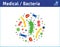 Set Bacterial microorganism icon.bacteria and germs colorful illustration