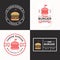 Set of badges, banner, labels and logo for hamburger, burger shop. Simple and minimal design.