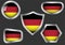 Set of badges with flag of Germany