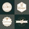 Set of badges, labels and logos for food restaurant, foods shop and catering with pattern.