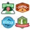 Set badges mountain expeditions and logo emblem adventure outdoors