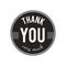 Set of badges with thank you graphics and design elements