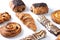 Set of bakery pastries isolated