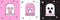 Set Balaclava icon isolated on pink and white, black background. A piece of clothing for winter sports or a mask for a