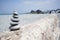 A set of balanced stones on beach