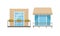 Set of Balcony Windows, Modern and Retro House Facade Design Elements Vector Illustration