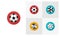 Set of Ball flat icon vector template, Soccer icon concepts, Creative design