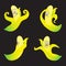 Set banana character with various expression