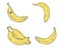 Set of bananas in clipart style