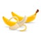 Set Of Bananas. Illustration Of Half Peeled Banana Isolated On A White Background.