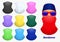 Set of bandanna realistic or bandanna for biker and cowboy clothes or buff on realistic mannequin concept. eps 10 vector