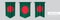 Set of Bangladesh waving pennants on isolated background vector illustration