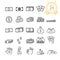 Set of banknote, coin, money bag and money in hand line icon for website, infographic or business, simple symbol. Editable Stroke