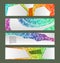 Set banner headline horizontal layout mosaic background01