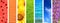Set of banner with nature elements of rainbow colors