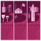 Set of banner for winemaking industry winemaking objects.