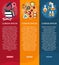 Set of banners chemistry and Physics design elements, symbols, icons. Vector