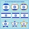 Set of banners with flag of Israel.