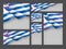 Set of banners with national waving flag of Greece