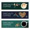 Set of banners with specialty coffee