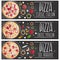 Set of banners for theme pizza different tastes flat design