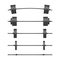 Set of barbells. Bodybuilding  gym  crossfit  workout  fitness club symbol. Weightlifting equipment. Template design for gym