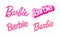 Set of Barbie logos on white background, vector illustration. Barbie is a fashion doll created by American businesswoman