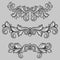 Set of baroque ornamental antique silver scrolls