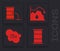 Set Barrel oil, Barrel oil leak, Drop in crude oil price and CO2 emissions in cloud icon. Vector