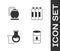 Set Barrel oil, Oil tank storage, petrol test tube and Industrial gas cylinder icon. Vector