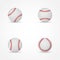 Set of baseballs on white background.