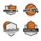 Set of basketball league / championship / tournament / club badges,