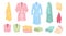 Set of Bathrobes, Bathroom Accessories Towels, Hanging and Folding Personal Hygiene Everyday Body Care Tools Collection