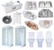 Set of bathroom equipment, isolated