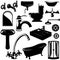 Set of bathroom objects vector
