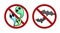 Set of bats and ghost in prohibition signs. Ban on Halloween. Prohibition of witchcraft. Vector holiday badges