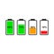 Set of battery level indicator icons.