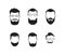 Set of bearded handsome men, long beard with facial hair man.