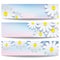 Set of beautiful banners with white flower chamomile