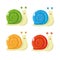 Set of beautiful character snails on white background. Vector illustration charming colorful shellfish in cartoon style