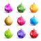 Set of beautiful colorful christmas balls