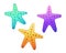 Set of beautiful cute starfishes in cartoon style.