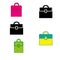 A set of beautiful multicolored bags