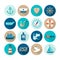 Set of beautiful nautical flat icons