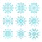 Set of beautiful ornate lacy snowflakes. Vector illustration.