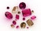 Set of beautiful rose sapphire gemstones - 3D
