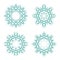 Set of beautiful snowflake patterns. Decorative ornament. Mandala. Vector illustration.