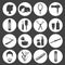 Set of beauty hair salon or barbershop accessories icons