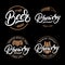 Set of Beer and Brewery hand written lettering logo, label, badge, emblem for pub