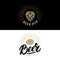 Set of beer hand written lettering logos, labels, badges for beerhouse, brewing company, pub, bar.